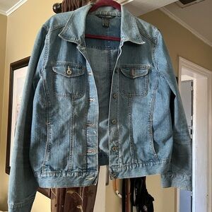 French Cuff Light Blue Denim Jacket size L